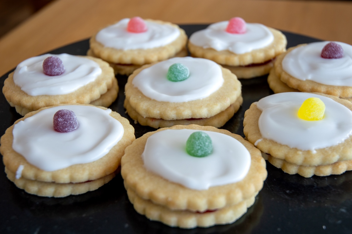 An empire biscuit from Abbie's Bakery