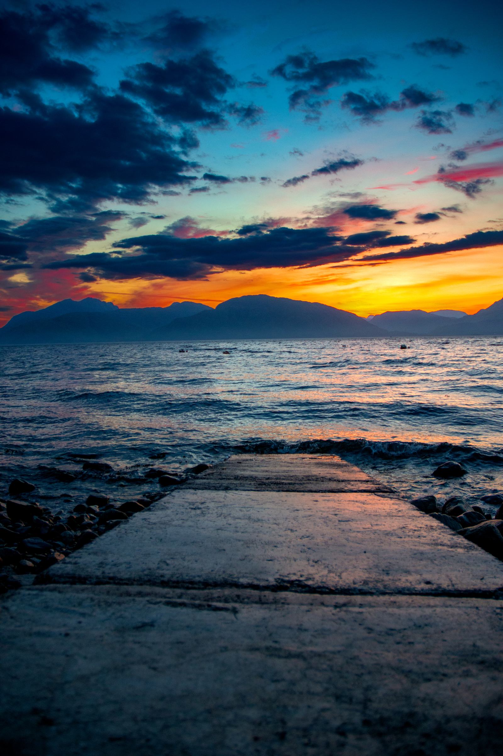 Sunset over the slipway at Kentallen